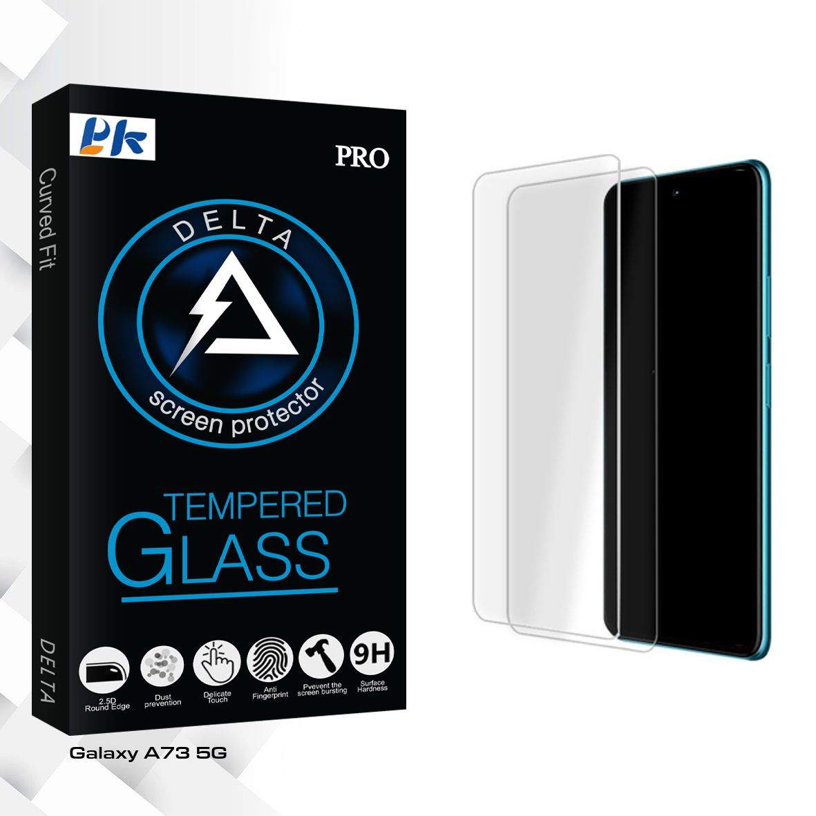 محافظ صفحه نمایش شیشه ای پی کی مدل Delta Glass MIX2 مناسب برای گوشی موبایل سامسونگ Galaxy A73 5G بسته دو عددی