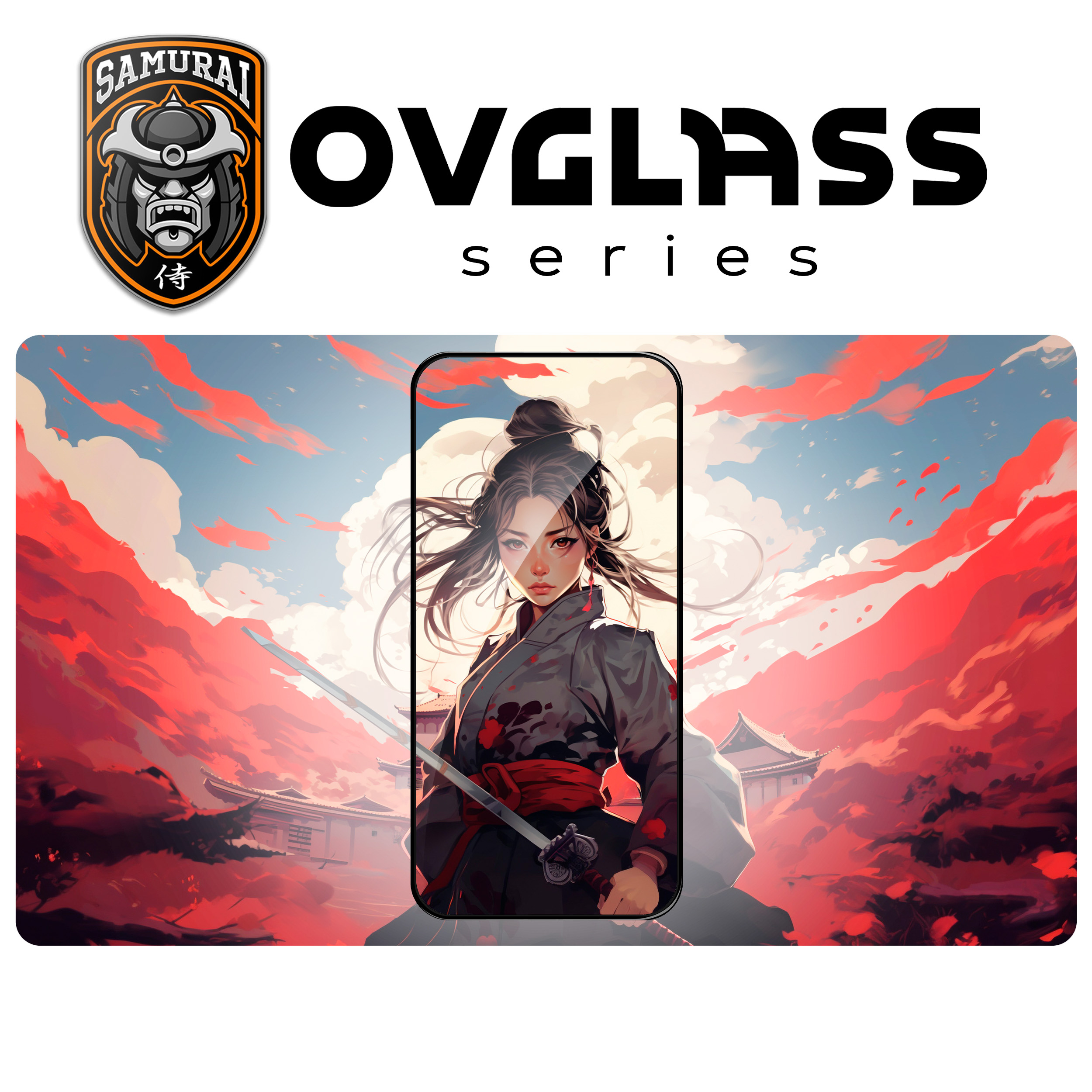 محافظ صفحه نمایش شیشه ای سامورایی مدل ovglass مناسب برای گوشی موبایل اپل iPhone 13 Pro Max