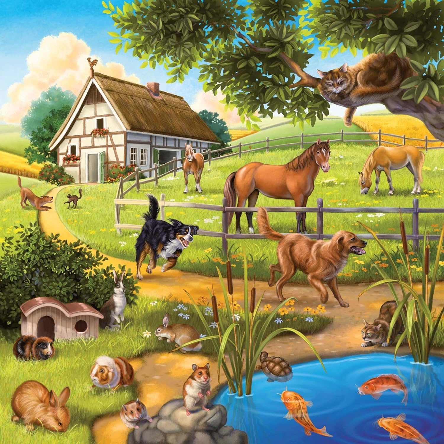 پازل 49 تکه راونزبرگر مدل Wild، Pet and Zoo Animals کد 09265 مجموعه 3 عددی