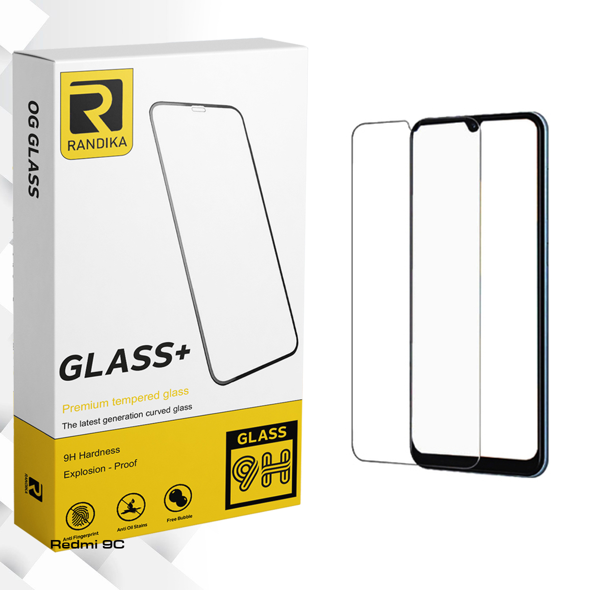 محافظ صفحه نمایش شیشه ای راندیکا مدل Glass مناسب برای گوشی موبایل شیائومی Redmi 9C