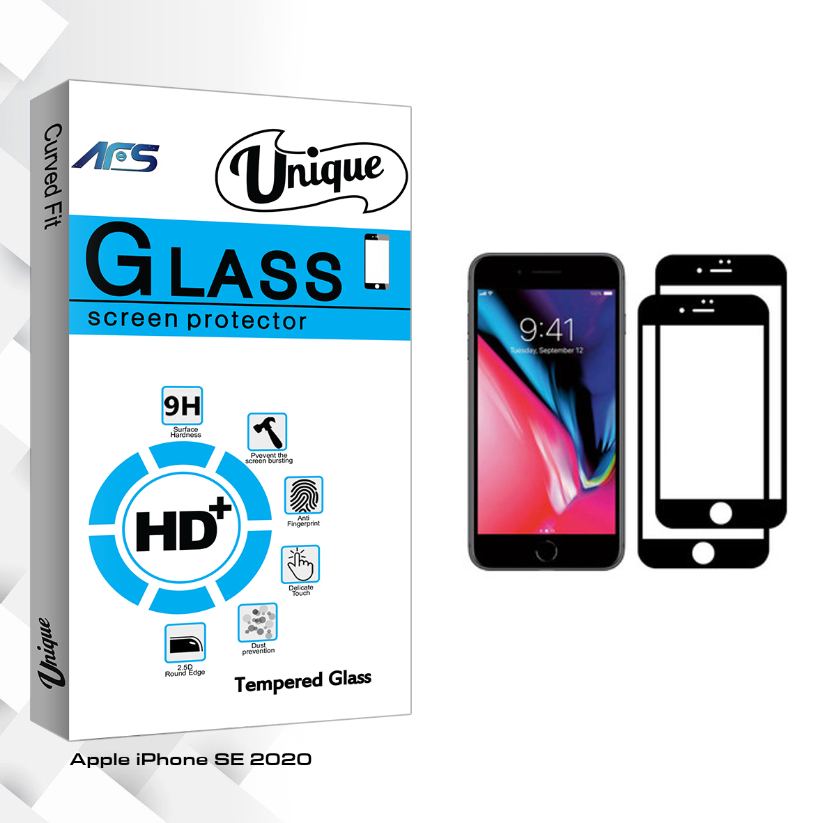 محافظ صفحه نمایش ای اف اس مدل Unique Glass مناسب برای گوشی موبایل اپل iPhone SE 2020 بسته دو عددی