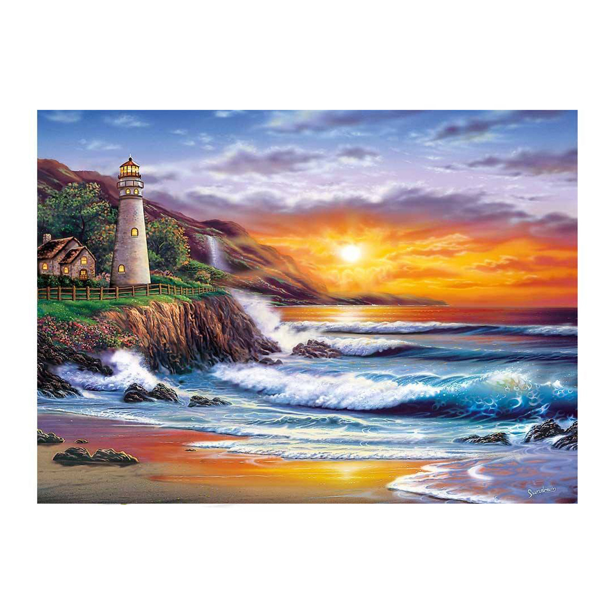 پازل 1000 تکه کلمنتونی مدل Lighthouse At Sunset کد 2020
