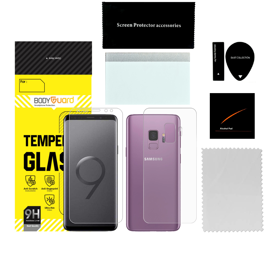 محافظ صفحه نمایش بادیگارد مدل HydroGel مناسب برای گوشی موبایل سامسونگ Galaxy S9 به همراه محافظ پشت گوشی