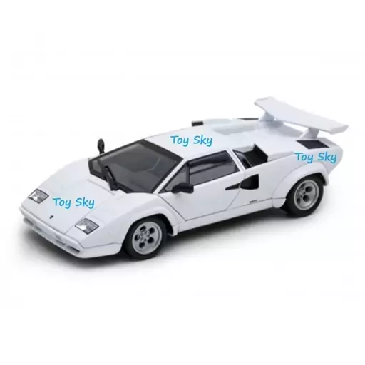 ماکت ماشین - لامبورگینی کانتاش سفید - Lamborghini Countach - مقیاس 1.24 ویلی Welly - فلزی - فرمان پذیر - سه درب بازشو