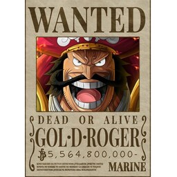 پوستر مدل تحت تعقیب انیمه وان پیس One piece  طرح گلد راجر Gold  Roger سایز  A6   کد 20