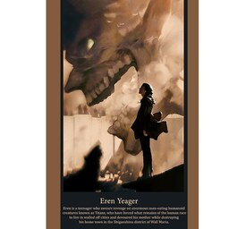 پوستر بایو برد مدل انیمه اتک ان تایتان  Attack on Titan  طرح  ارن یگر Eren Jaeger  سایز  A6  کد 73