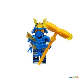مینی فیگور لگو شخصیت نینجاگو آبی با سلاح چکش مانند و زره وارداتی باز شده بدون جعبه ارتفاع 4 سانت 