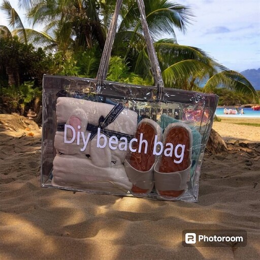 ساک طلقی سیلیکونی زنانه مناسب ساحل، استخر، باشگاه مدل  Diy beach bag رنگبندی متنوع 