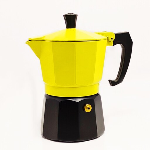قهوه ساز موکاپات برند هوم سه کاپ ، قهوه جوش سه نفره رنگ زرد