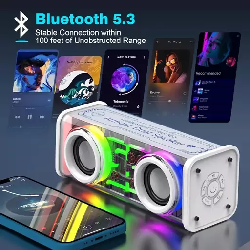 اسپیکر بلوتوثی قابل حمل مدل RGB V8