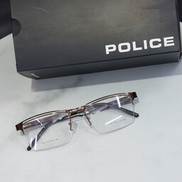 فریم عینک طبی مردانه مارک پلیس مدل نیم فریم گریف فلزی دسته کائوچو سیم کشی شده عینک طبی قیمت مناسب عینک تخفیف خورده 