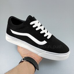 ونس مردانه اولد اسکول vans old skool مشکی سفید 41 تا 44 ( کفش ونس -کتونی اسپرت - کفش اسپرت - کفش مردانه - کتونی مردانه )