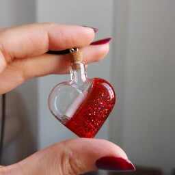 آویز آینه ماشین مدل قلب اکلیلی با نامه عاشقانه
