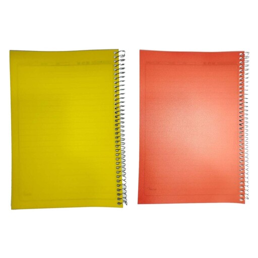 دفتر مشق سیمی50برگ طلقی مدل مدرسه رنگ جور(زرد و قرمز) مجموعه 2 عددی
