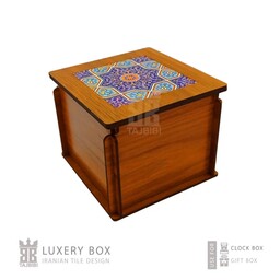 جعبه ساعت و باکس هدیه چوبی مدل لارا 11.5در11.5 ارتفاع 10