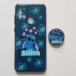 قاب طرحدار براق stitch پاپ سوکت دار گوشی سامسونگ A21s