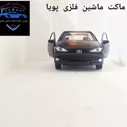 ماکت ماشین فلزی پژو 206 رنگ مشکی طول 12 سانتیمتر 