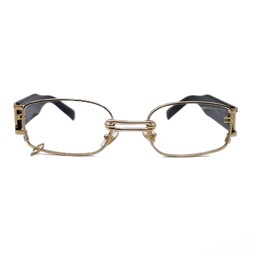 فریم عینک طبی پیرسینگ دار رنگ طلایی مدل مستطیلی اسپرت زنانه و مردانه 