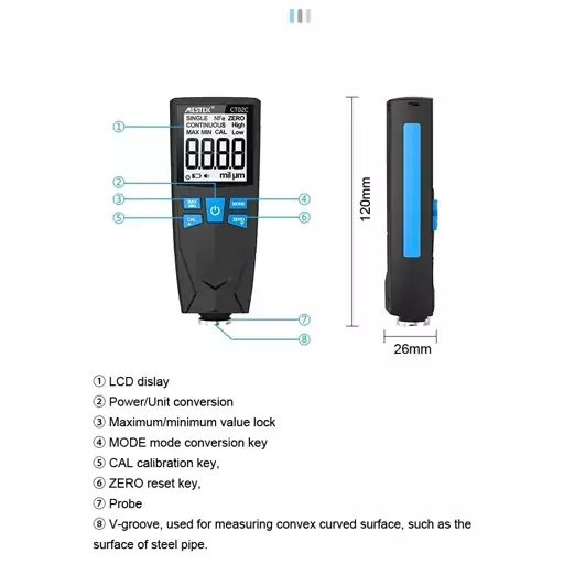 ضخامت سنج رنگ دیجیتال مستک مدل CT02C