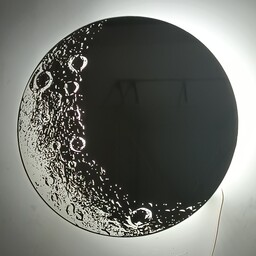 آینه بک لایت نورا . طرح ماه . قطر 60 سانت