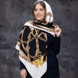 روسری زنانه دور دست دوز  جنس نخی توییل قواره 130طرح شیک و با کیفیت 