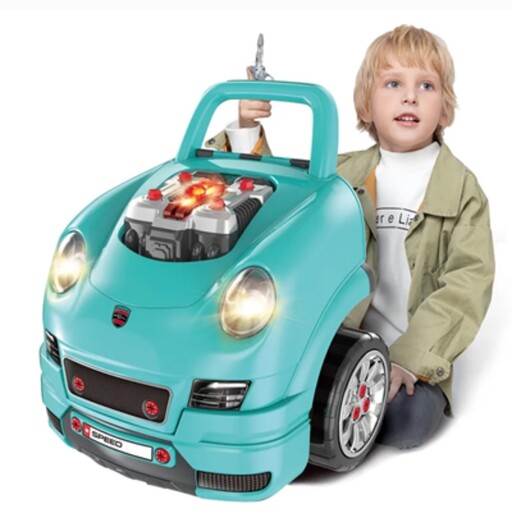 اسباب بازی ماشین ریموت دار موتور مستر Motor Master مدل کاپوت پورشه آبی Kids Engine Toy