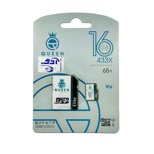 کارت حافظه Micro SD XC کوئین تک مدل A2-V30-433X کلاس 10 استاندارد UHS-l U3 سرعت 65MBps ظرفیت 16 گیگابایت به همراه آداپتو