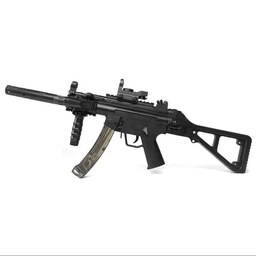 تفنگ اسباب بازی شارژی بزرگ تیر ژله ای و تیر فومی مدل MP5K Black Gel Blaster