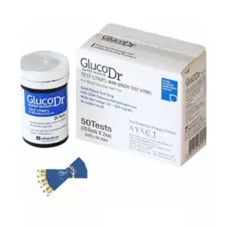 نوار تست قند گلوکو داکتر سوپر سنسور glucodr بسته 50 عددی