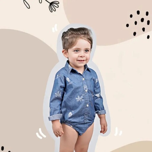 بادی مجلسی نوزادی مناسب6ماه تا 24ماه پیراهن زیر دکمه نوزادی پسرانه