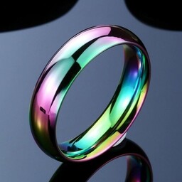 انگشتر حلقه رینگ رنگ ثابت هولوگرامی روکش آلیاژی 