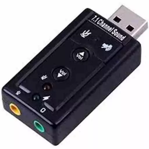 کارت صدا usb ولوم دار 7.1 دارای ورودی صدا  میکروفون