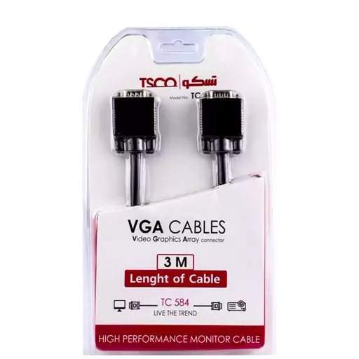 کابل VGA تسکو مدل TC 584 طول 3 متر ا TSCO TC 584 VGA Cable 3m