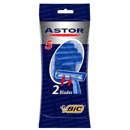 خودتراش بیک آستور دو لبه بسته 5 عددی BIC ASTOR 2 BLADES5