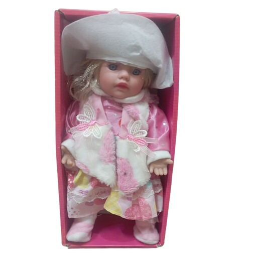 عروسک دختر  لباس دار موزیکال سرامیکی جعبه دار