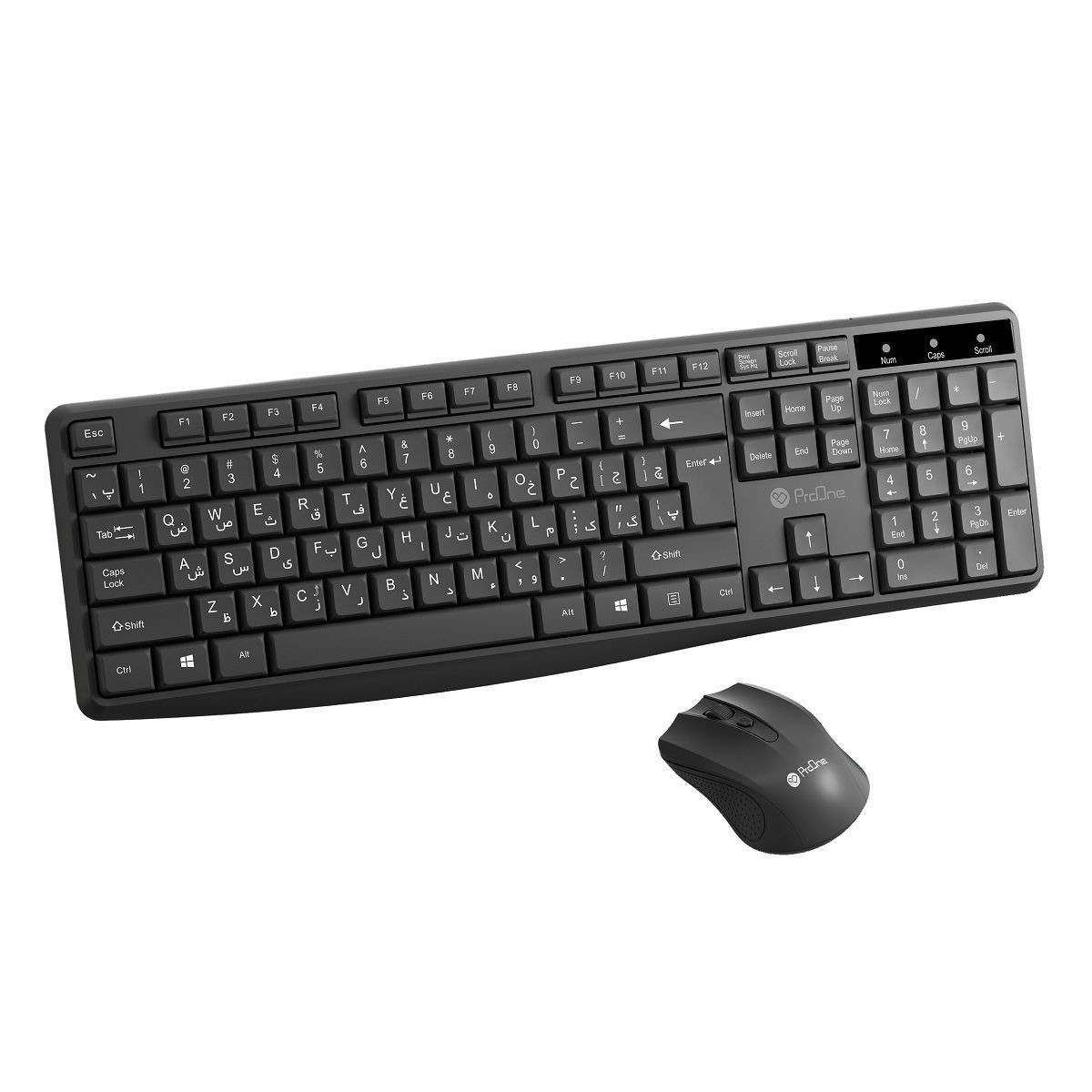 ست کیبورد و ماوس بی سیم پرووان مدل PMK25W وایرلس با برد 10 متر، DPI قابل تنظیم و طراحی ارگونومیک