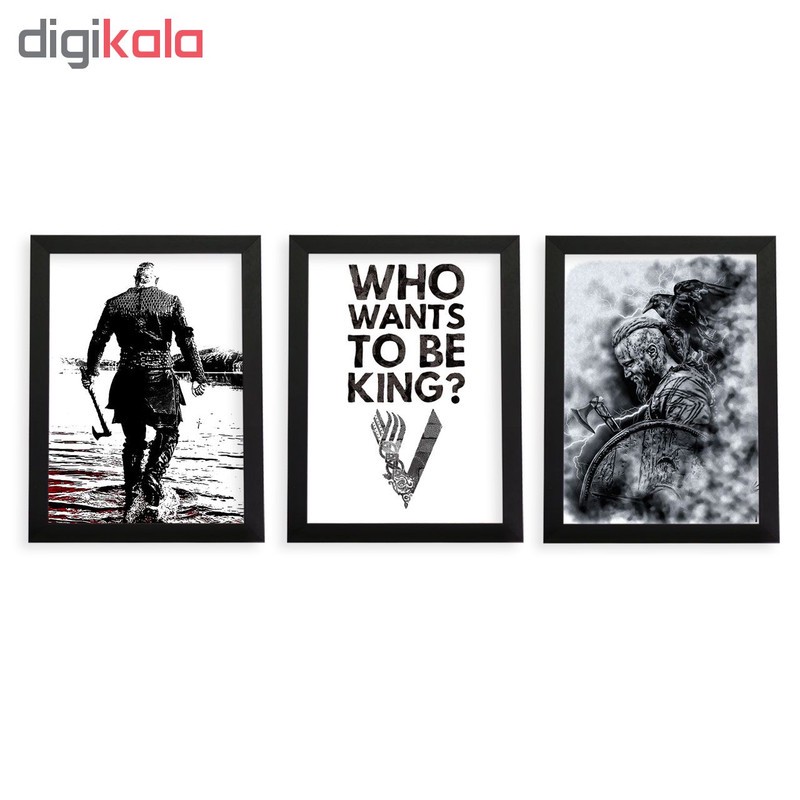 تابلو طرح وایکینگ ها vikings ragnar مجموعه 3 عددی