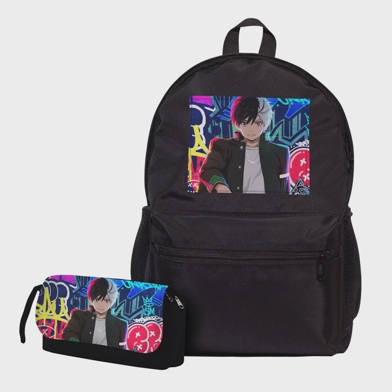 کوله پشتی مدرسه طرح انیمه بادشکن wind breaker anime به همراه جامدادی