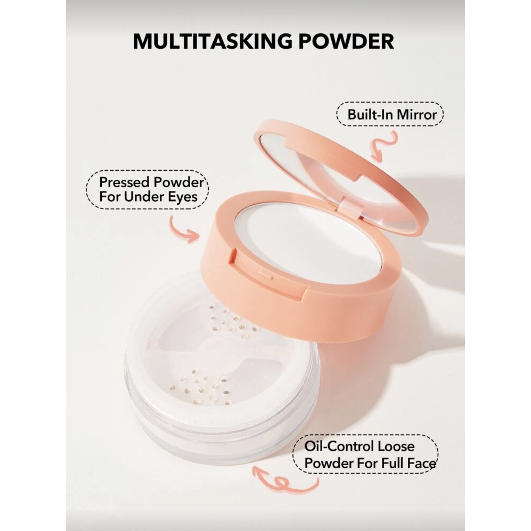 پودر فیکس دو طبقه شیگلم ( Face under eye setting powder sheglam )رنگTranslucent