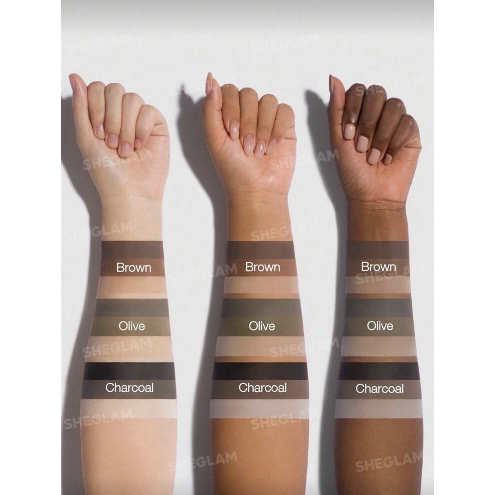 پالت ابرو سه رنگ شیگلم مدل Puff Brow رنگ Brown