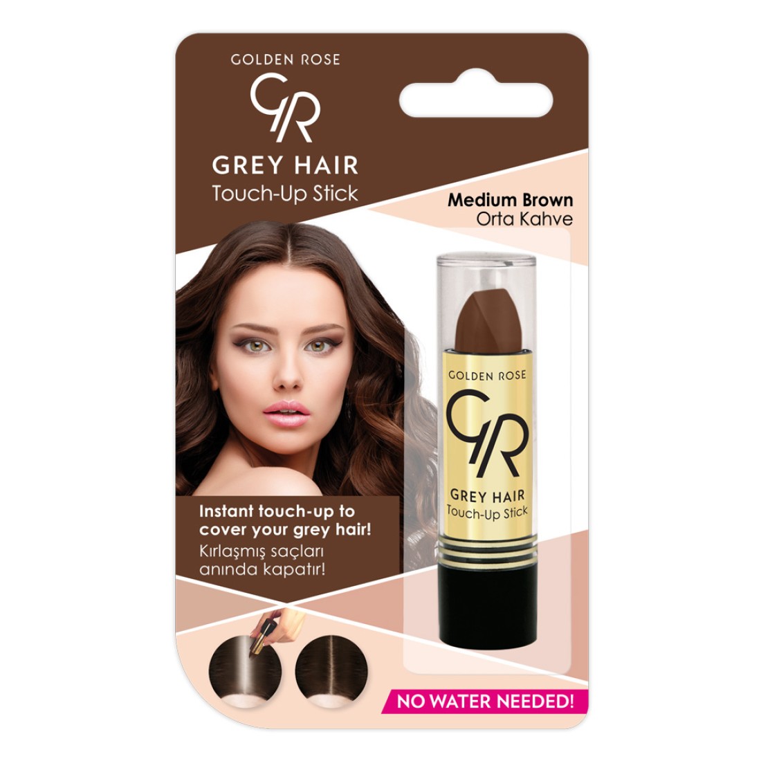 استیک پوشاننده موهای سفید گلدن رز Golden Rose رنگ 03 medium brown