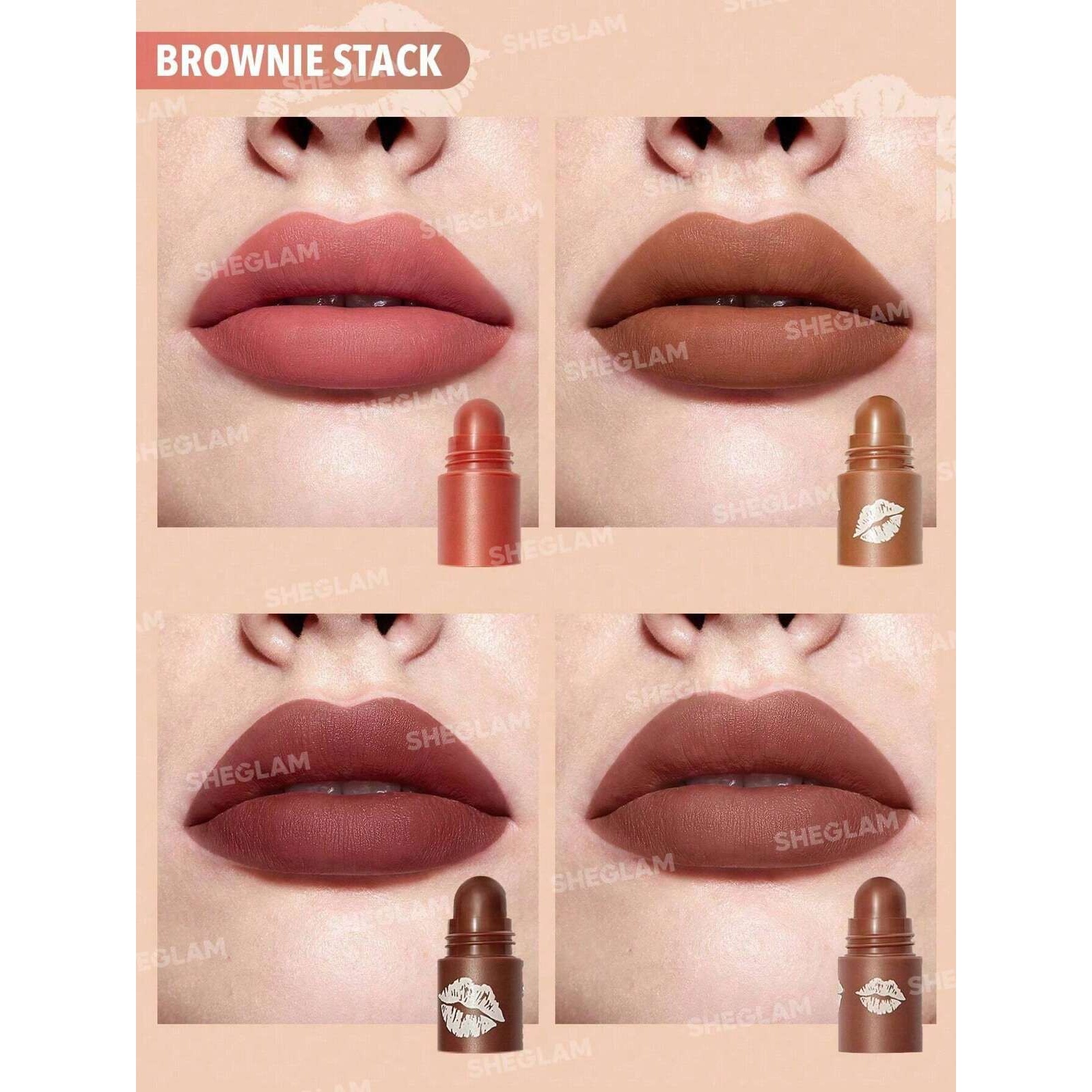 رژ لب مات شیگلم 4 عددی Sheglam Bare Stack