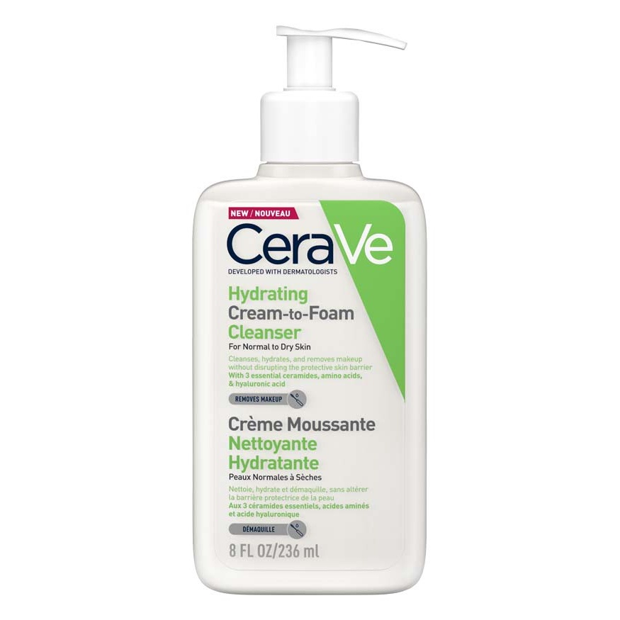 پاک کننده کرمی به فومی مرطوب کننده CeraVe