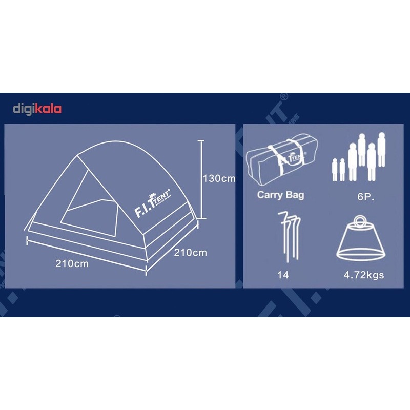 چادر 6 نفره اف آی تی تنت مدل Double Roof AT3