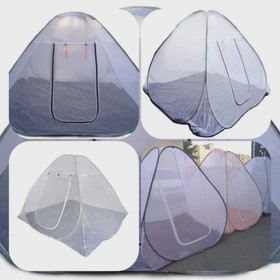 پشه بند مدل چادر مسافرتی 4 نفره تور حریر ریز بافت