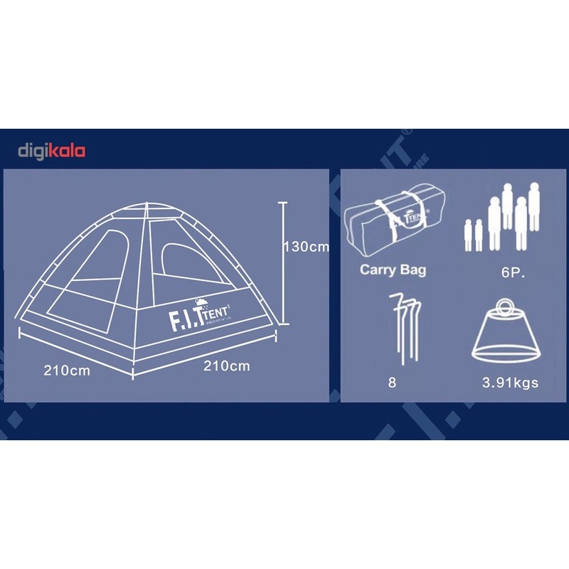 چادر 6 نفره اف آی تی تنت مدل Single Roof AT2