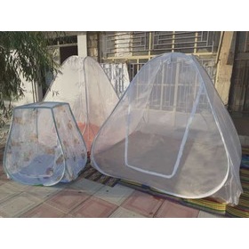 پشه بند 8 نفره فنری سایز 250 در 250 سانتی متر پشت نقره ضد آب