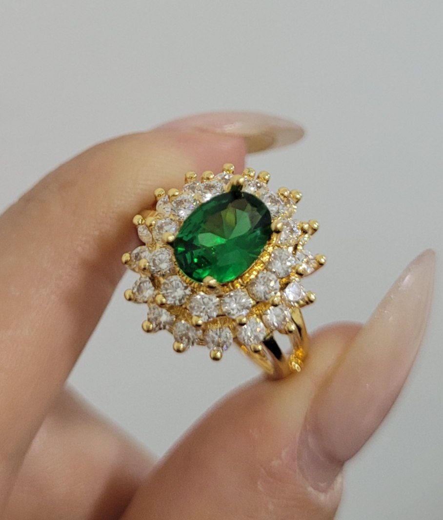 انگشتر خاویاری سنگ سبز کد 957