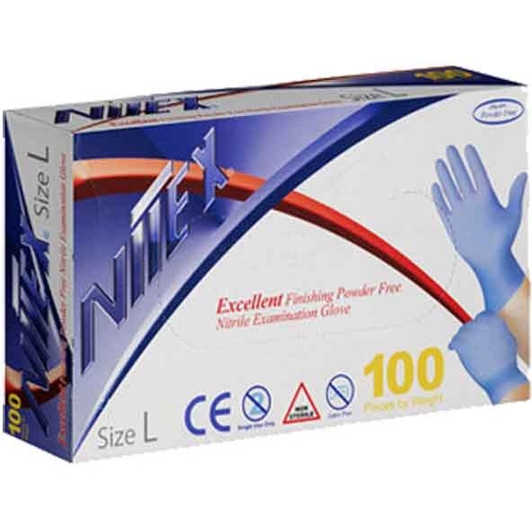دستکش یکبار مصرف نیتریل نیتکس 100 عددی ا Nitex blue nitrile gloves