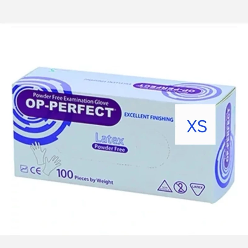 دستکش لاتکس اوپی پرفکت 100 عددی سایز XS بدون پودر